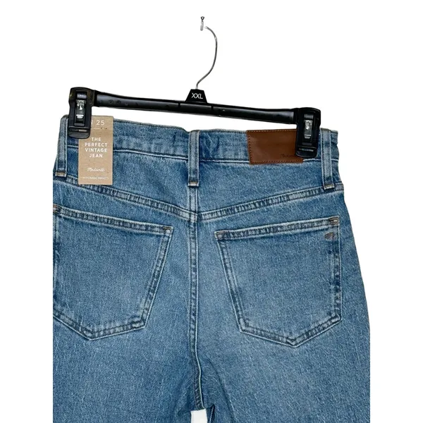 Madewell Women Jeans The Perfect Vintage Hi-Rise Straight‎ Mid Wash Crop 25 NWT - Image 9