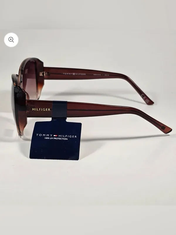 Tommy Hilfiger WP OL632 Butterfly Sunglasses Brown Crystal Frame Gradient Lens - Image 4
