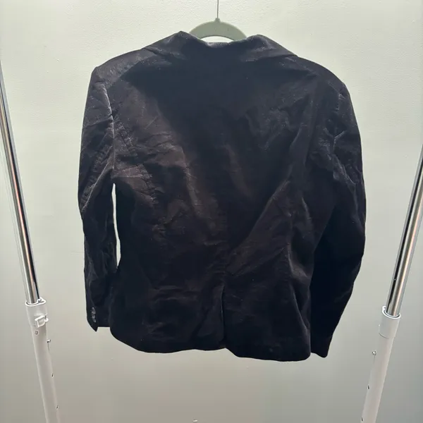 New York & Company Black Velvet Tailored Blazer - Image 5