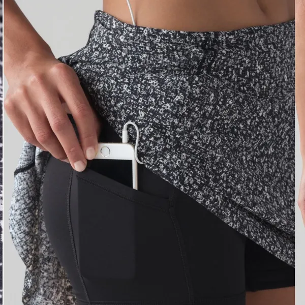 Lululemon Lost In Pace Skirt (Tall) (15") Daisy Dust Alpine White Black / Black - Image 5