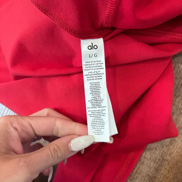 ALO Yoga 7/8 High-Waist Airbrush Legging Bright Red SIZE L Retail $118 W5604R - Image 6