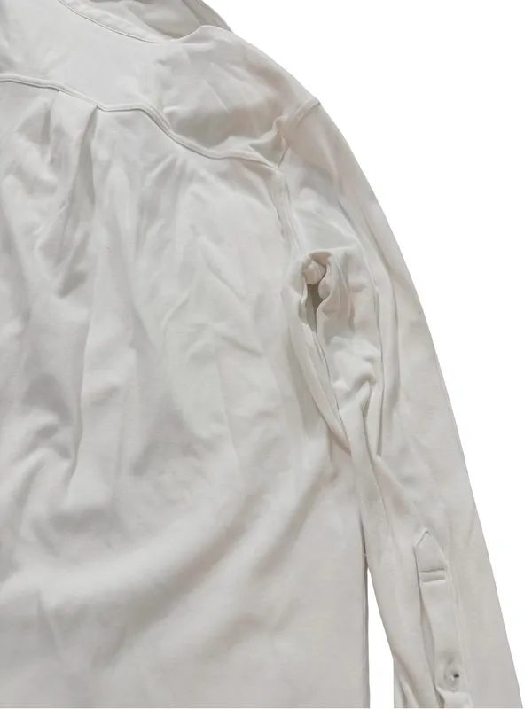 32 Degrees Heat White Soft Brushed Knit Button Down Shirt Pockets Medium Women's - Image 13