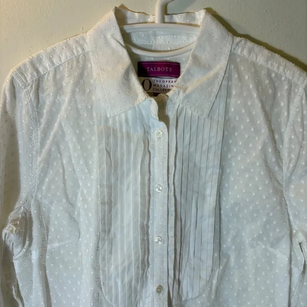 Talbots‎ The Oprah Magazine Collection Textured Pin Tuck Button Front Size 12 - Image 2