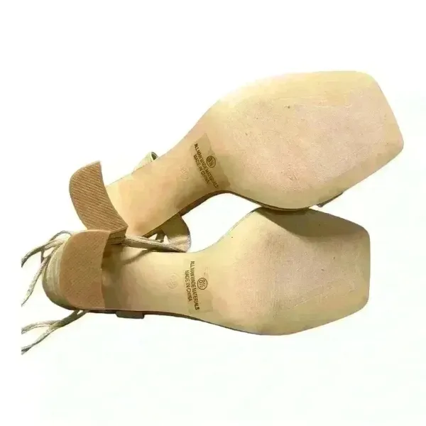 Olivia Jaymes Nude Lace Up Heels size 8.5 beautiful! - Image 7