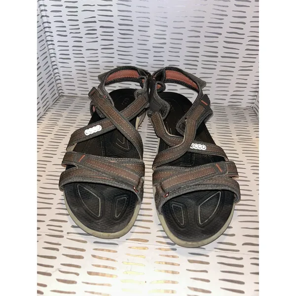 ECCO Offroad Womens Gray Brown Strappy‎ Sport Hiking Sandals Size 41 10-10.5 - Image 3