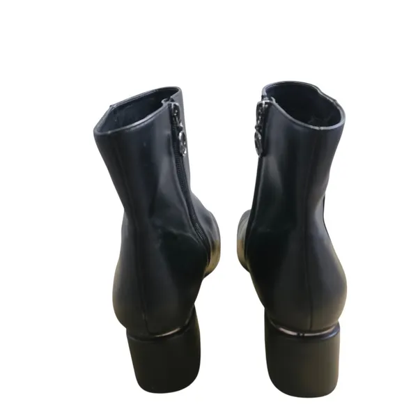 Franco Sarto Black Women's Square Toe Ankle Boots Chucky Heel Size US 9.5 - Image 4