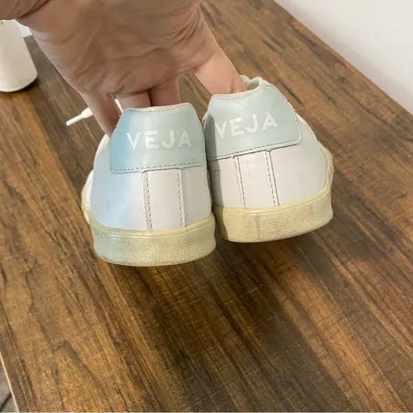 Veja White and Mint Green Sneakers size 7 - Image 6