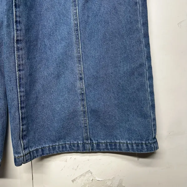 Edikted Women’s Wide Leg Jeans Size L Blue Denim 33x31 High Rise - Image 3