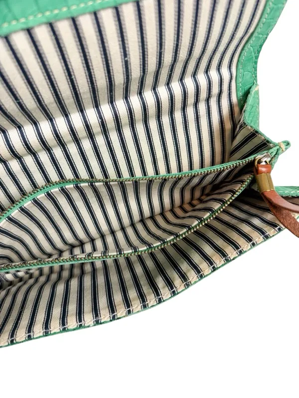 Madewell 1937 Accessories Green Suede Snakeskin Leather Wristlet Clutch Wallet - Image 8