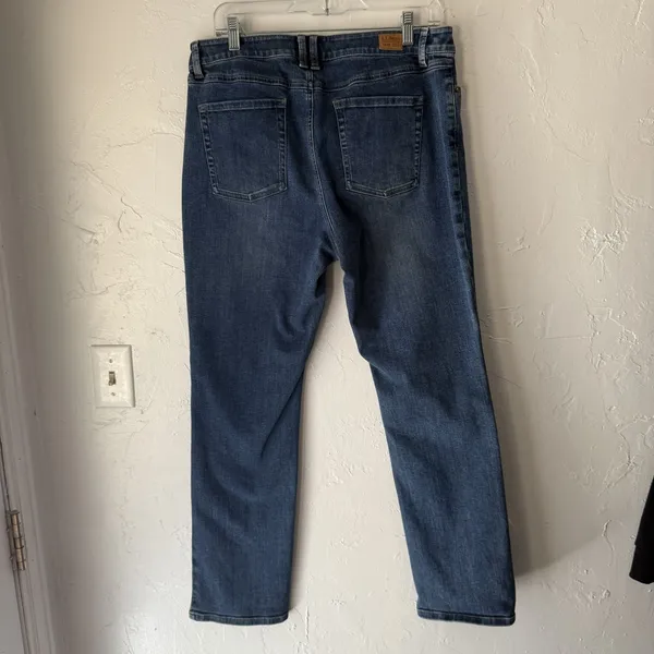 LL Bean Jeans Womens‎ 14 Classic Fit Straight Leg Mid Rise Stretch Denim Pants - Image 7