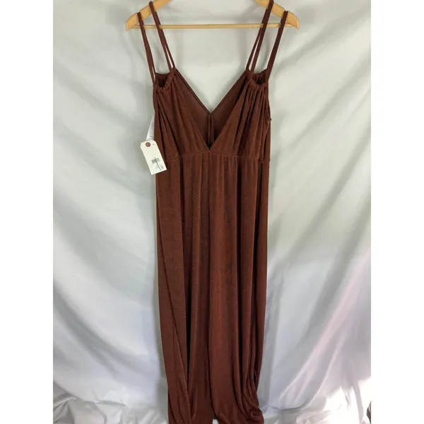 NWT Topshop Cutout Strappy Wide Leg Jumpsuit Brown Size Large - Image 6