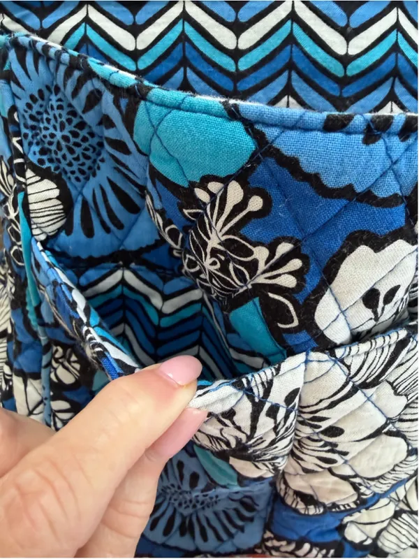 Women's Vera Bradley Quilted Floral Backpack One Size Blue White - Image 5
