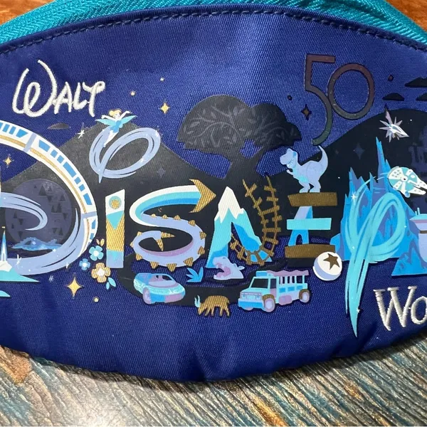 Disney World 50th Anniversary Blue Graphci Waist Bag Fanny pack adjustable - Image 4