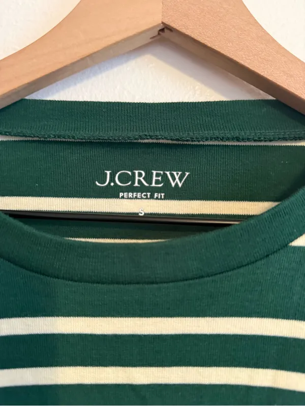 J. Crew Perfect-fit long-sleeve crewneck T-shirt with lion buttons‎ in stripe - Image 4