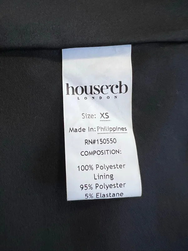 House of CB Toira Black Draped Corset Satin Cutout Mini Dress XS - Image 12
