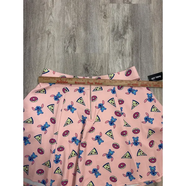 Disney Hot Topic Stitch Pizza Donut Pink Skater Skirt Pockets Plus Size 2 NEW‎ - Image 7