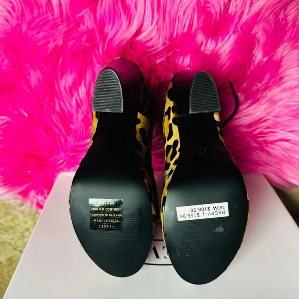 Steve Madden Real Fur Animal Print 5.5 New‎ - Image 5