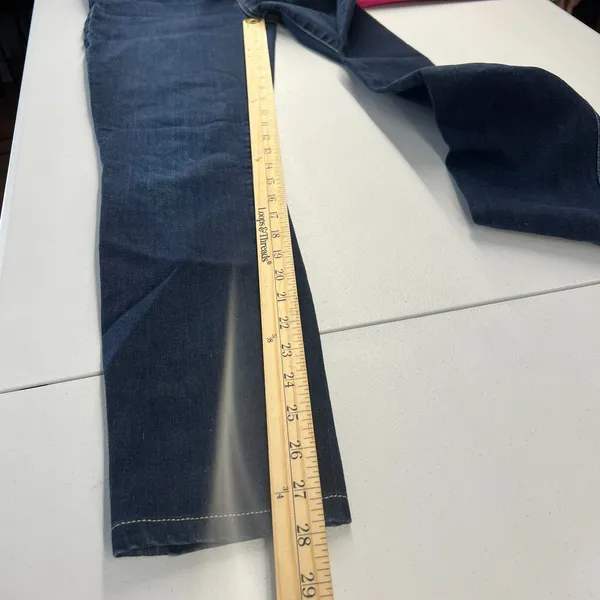7‎ For All Mankind Jeans Womens 29 Blue Whiskering Denim Cotton Stretch Mid Rise - Image 10