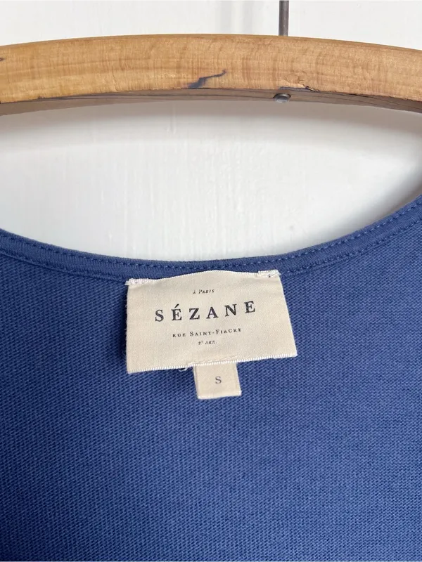 Sezane • Ariana Dress navy blue sleeveless tank cotton knit midi maxi - Image 6