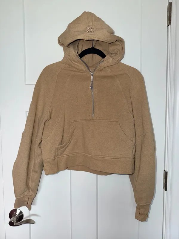 Lululemon Scuba Oversized Half-Zip Hoodie - Heathered Nutmeg - Image 2