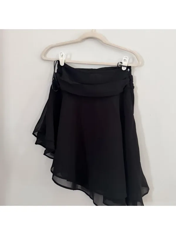 Princess Polly Evanescence Asymmetrical Midi Skirt in Black - Image 4