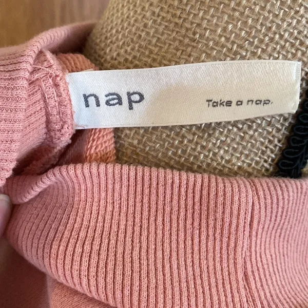 Nap Loungewear Peach Coral Oversized Sweatshirt Hi-Low Drawstring Hem Size Large - Image 6