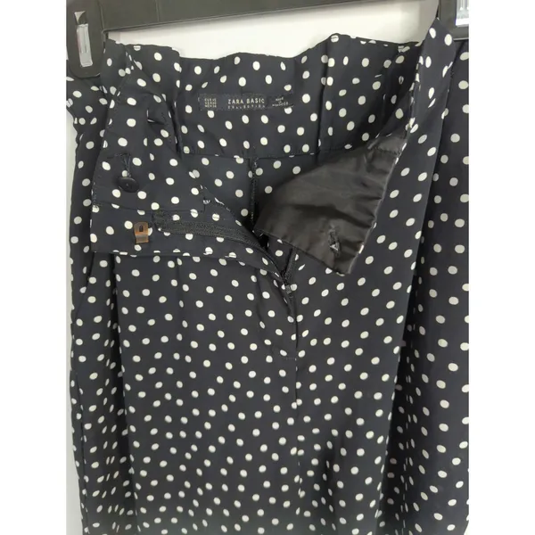 Zara Basic Black & White Polka Dot Pants‎ Women's XS Pinup Retro Preppy - Image 4