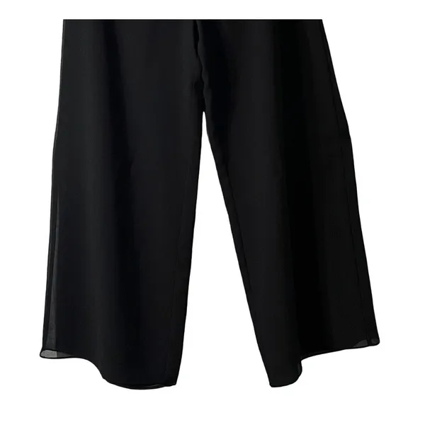JR Nites Palazzo Pants Womens Size 12 Black Beaded Sheer Wide Leg Evening 1990s - Image 7