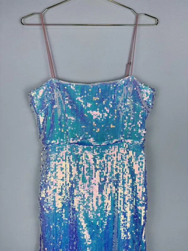 NBD NWT Revolve Amethyst Iridescent Sequin Gown Formal Column Maxi Dress Small - Image 4
