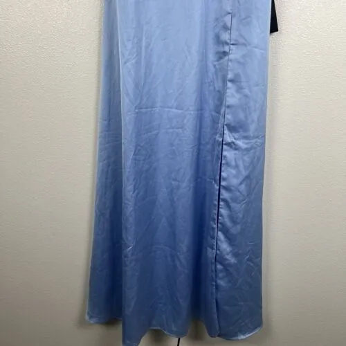 Lulus‎ Invitation Satin Cowl Neck Maxi Dress Blue Sz M NWT - Image 6