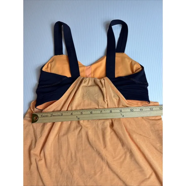 Lululemon‎ Orange Blue workout top with a built-in bra and a racerback 4 - Image 4