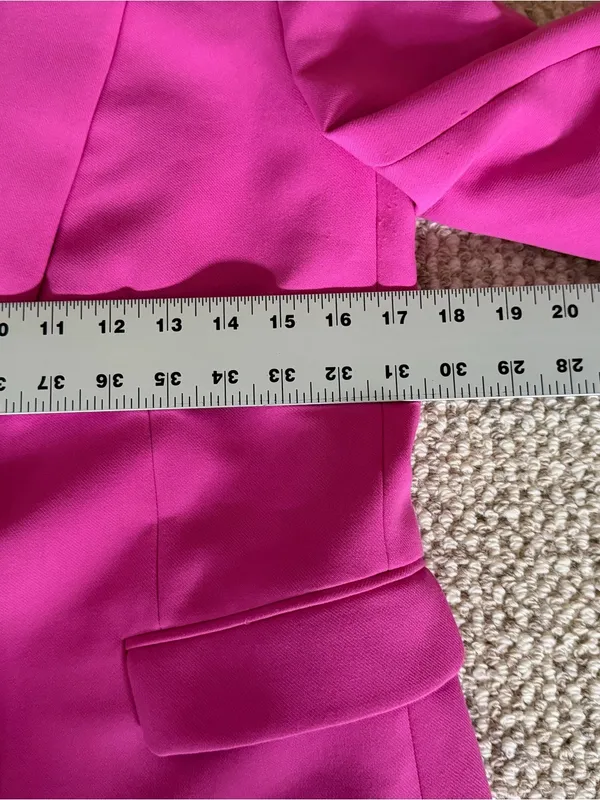 Zara Hot Pink Oversized Blazer Single Button Women’s Size Small Tailored Jacket - Image 3
