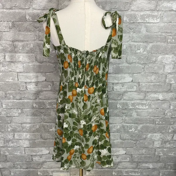 O.p.t Chic Floral Mini Dress in Green and Orange - Image 4