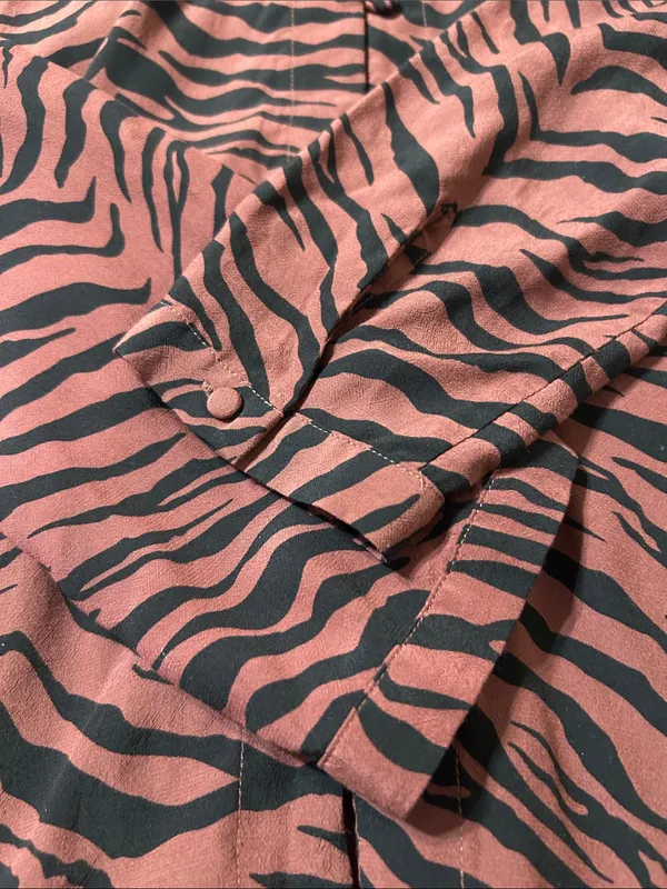 Rails Rust Black Tiger Stripe High Low Ruffle Hem Midi Dress Size Medium - Image 7