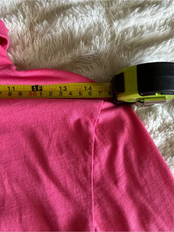 J.Crew Women's Bright Pink Fuchsia Tissue Turtleneck Cotton Long Sleeve Preppy - Image 6