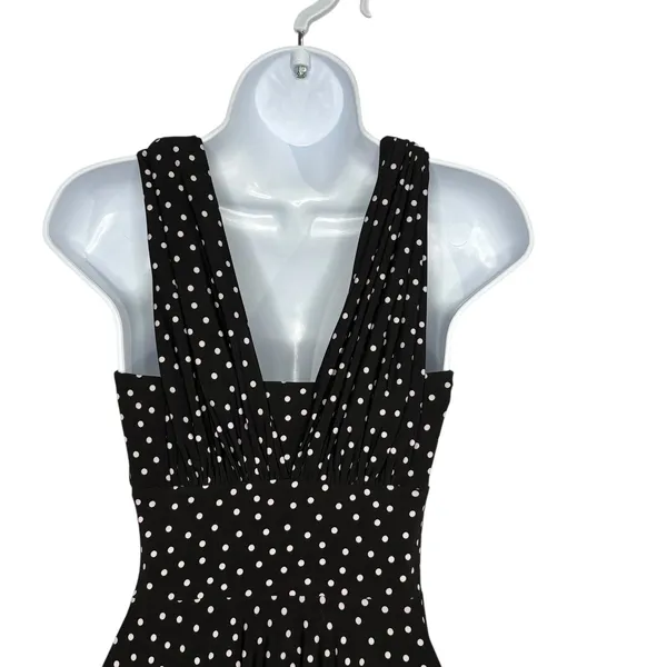 White House Black Market Convertible‎ Dress Women 0 Black Polka Dot Genius Retro - Image 12