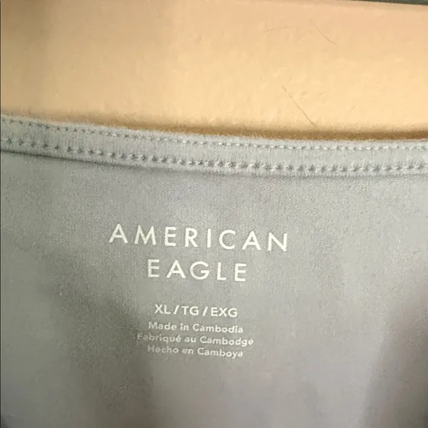 American Eagle Pale Blue Scoop Neck Bodysuit with Double Straps - Image 2