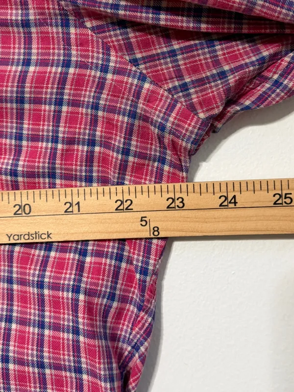 Ralph Lauren Oversized Button Down Shirt Size Medium Plaid Navy Women’s - Image 8