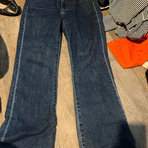 Quince Stretch High Rise Kick Flare Jeans Dark Wash size‎ 25 - Image 7