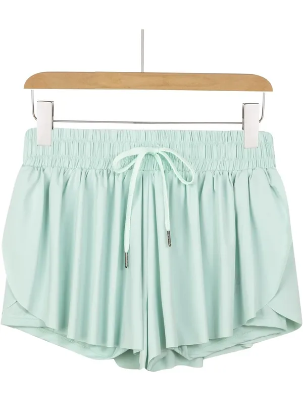 Flowy Athletic Shorts Light Green - Image 5