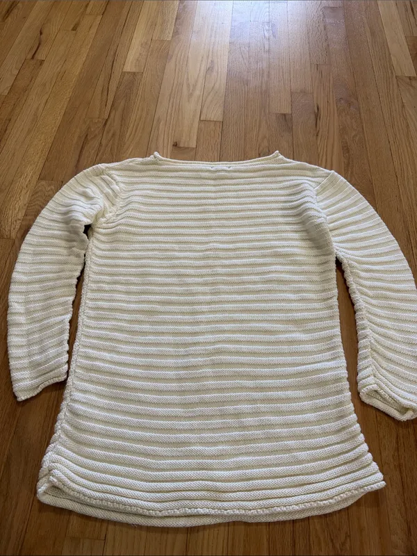 Barbour Pima Cotton Linsi Knit Cream Sweater Sz 12 - Image 7