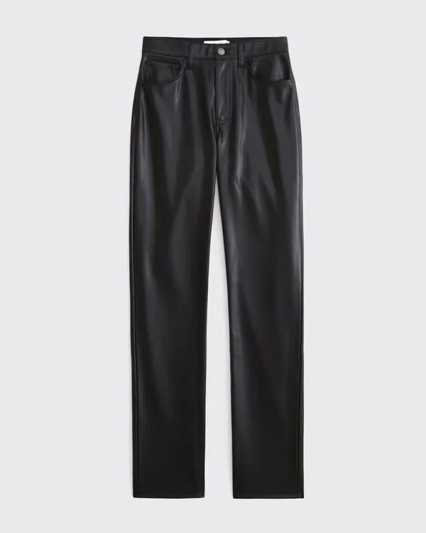 Abercrombie Curve Love ‘90s Straight Ultra High Rise Vegan Leather Pant - Image 6