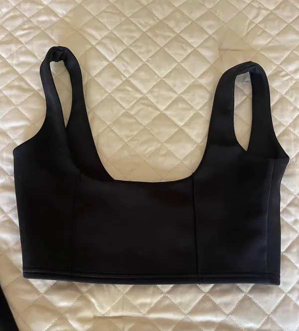 Black Flare Pants + Crop Top Set - Image 2