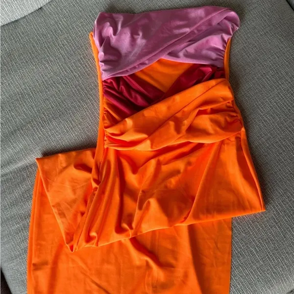 Multicolored bodycon dress Pink Size XS - Image 2