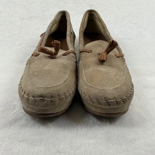Soul of Africa Suede Leather Wedge‎ Mocassin Loafers Taupe Brown Size 10 US - Image 2