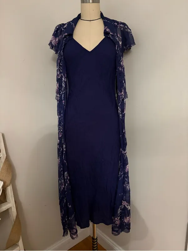 Free People Navy Combo Cannaday Maxi Dress Size Small - Image 8