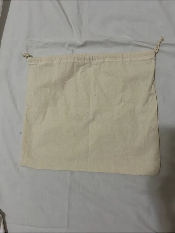 Quince Tan Natural Fiber Logo Dust Bag 15x13 Linen Cotton Blend - Image 2