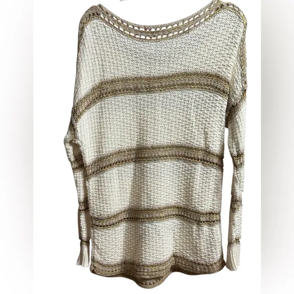 Eddie Bauer Open Chunky‎ Knit Sweater Boho Coastal Chic Pullover Sz L Oversized - Image 2