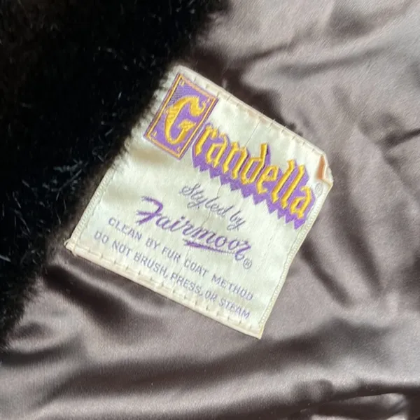 Vintage Grandella Black and Brown Faux Fur‎ - Image 2