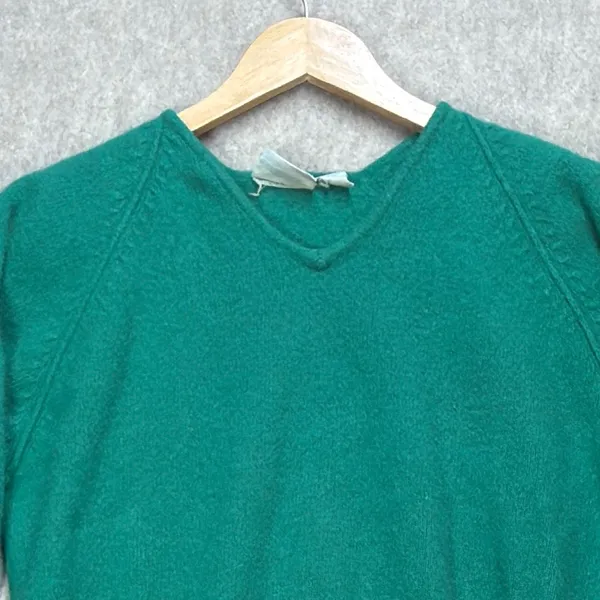 Liz Claiborne Vintage S Quiet Luxury Green Angora Wool Blend Side Button Sweater - Image 6